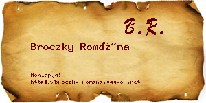 Broczky Romána névjegykártya